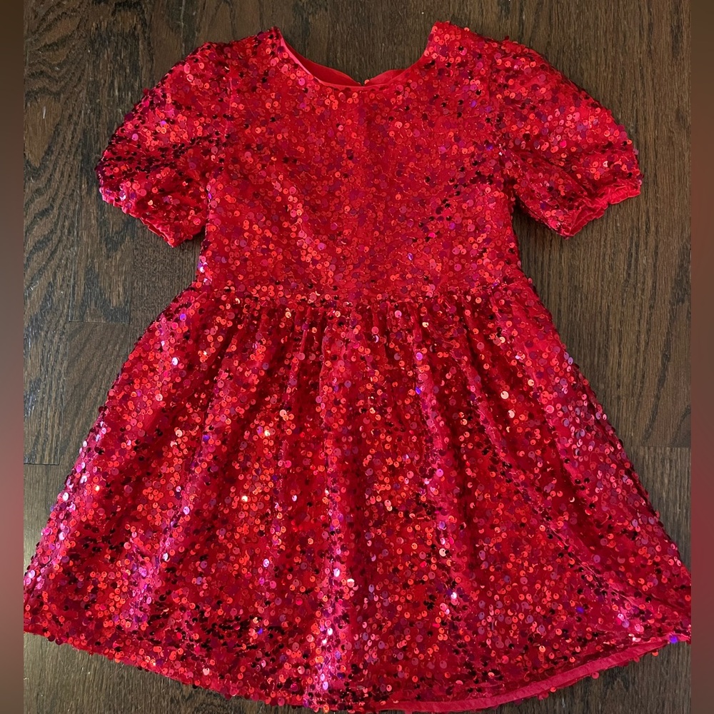 Cat and Jacket Red Sequin Christmas Dress